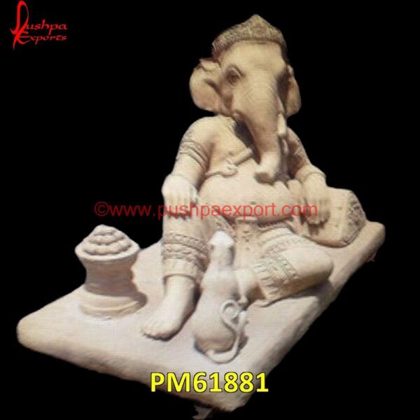 Sandstone Ganesha Statue PM61881 ganapati marble murti,ganesh idol in black stone,ganesh idol white marble,ganesh ji marble statue.jpg