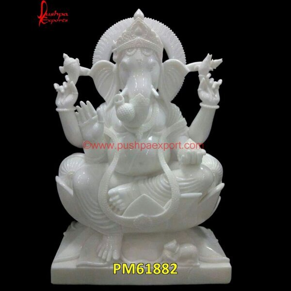 White Marble Ganesh Idol PM61882 ganesh idol in black stone,ganesh idol white marble,ganesh ji marble statue,ganesh ji stone murti.jpg