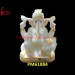 White Stone Ganesh Murti