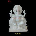 White Stone Ganpati Statue