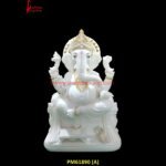 White Stone Ganesha Murti