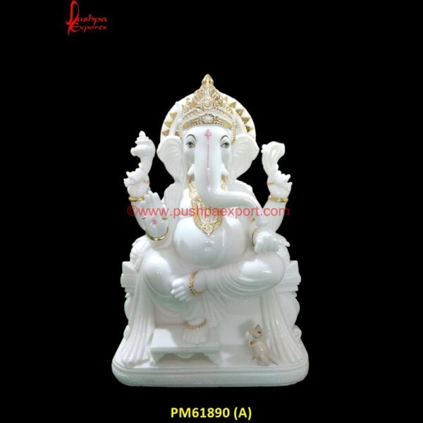 White Stone Ganesha Murti PM61890 (A) ganesh stone garden statue,ganesh stone murti,ganesh stone statue,ganesha black stone statue.jpg