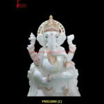 White Stone Ganesha Murti