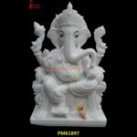 White Marble Carved Ganesh Idol