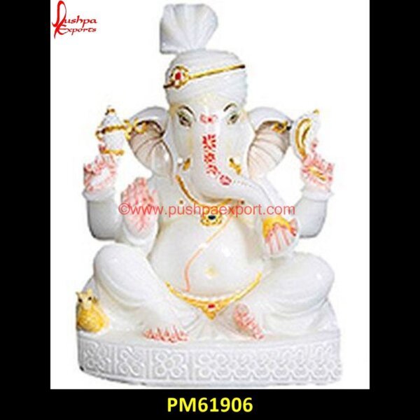 Ganesh White Marble Murti PM61906 marble ganesh ji statue,marble ganesh murti,marble ganesh murti 1 feet,marble ganesh.jpg