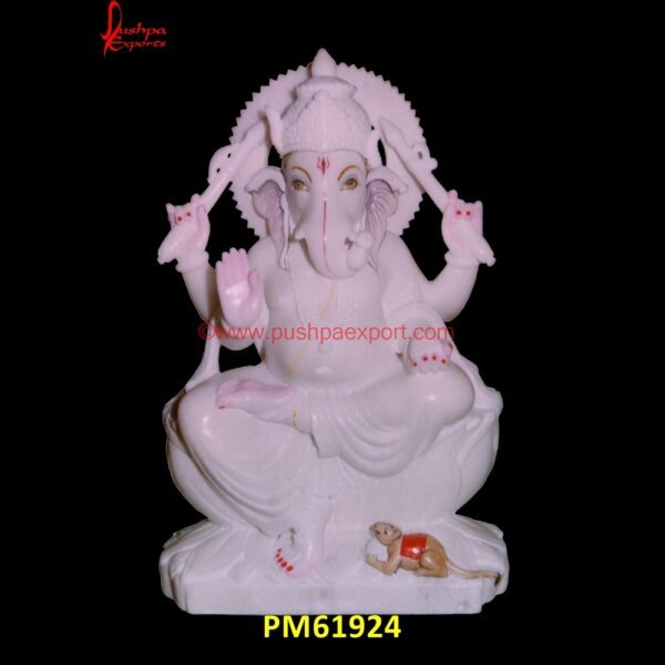 White Stone Ganesha Statue PM61924 stone ganapati,stone ganesh garden statue,stone ganesh murti,stone ganesha,stone ganesha for garden.jpg