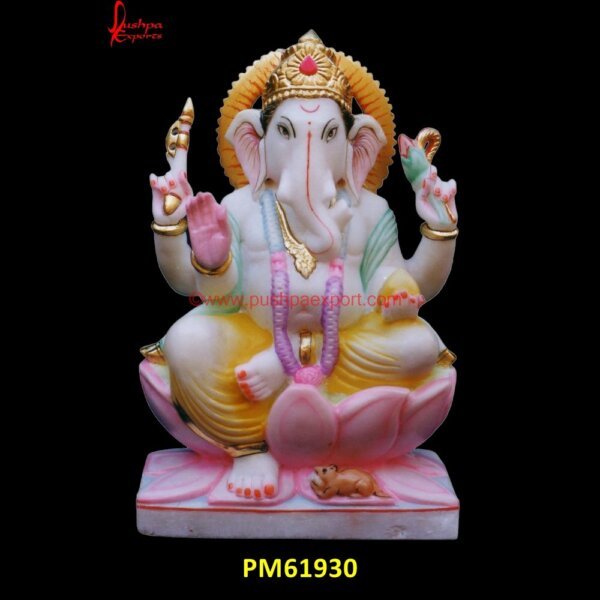 Marble Ganesha PM61930 stone ganesha paintings,stone ganpati,stone ganpati murti,stone ganpati sculpture.jpg