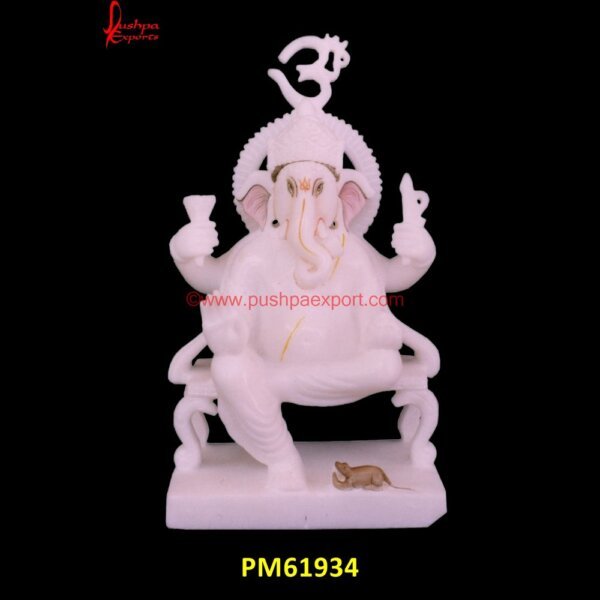 White Marble Ganpati Ji Statue PM61934 stone vinayagar statue,vinayagar statue in stone,vinayagar stone statue.jpg