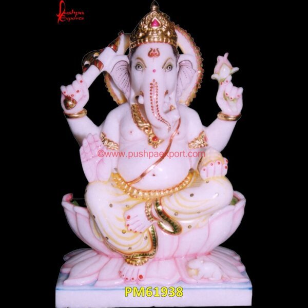 Marble Ganesh Ji Statue PM61938 white ganpati murti,white marble ganesh statue,white marble ganesha.jpg