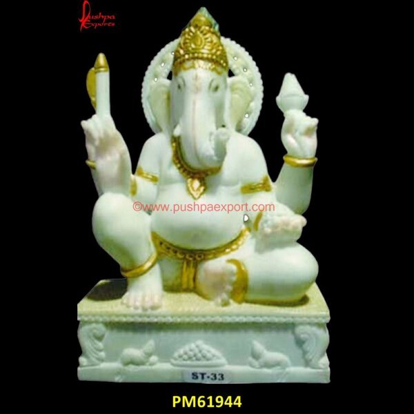 Marble Ganpati Idol PM61944 stone ganesh statue,white ganesha statue,big marble ganesh statue,black marble.jpg