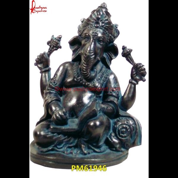 Black Stone Ganesh Statue PM61946 big marble ganesh statue,black marble ganesh statue,black stone ganesh murti,black stone ganesha idol.jpg