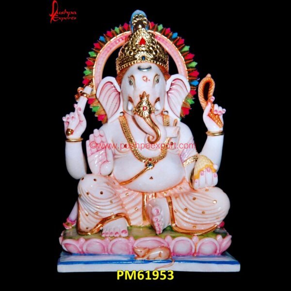 Ganpati Standing Stone Statue PM61953 ganapati marble murti,ganesh idol in black stone,ganesh idol white marble,ganesh ji marble statue.jpg