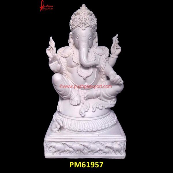 Stone Ganesha PM61957 ganesh ji stone murti,ganesh laxmi marble statue,ganesh marble moorti,ganesh murti white marble.jpg