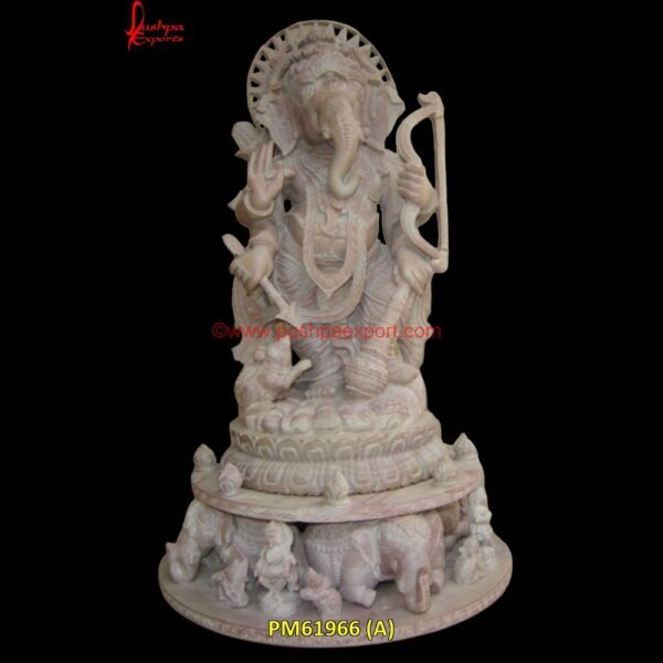 Sandstone Ganpati Idol PM61966 (A) ganesha idol in stone,ganesha stone carving,ganesha stone sculpture,ganesha stone statue large,ganpati marble murtie.jpg