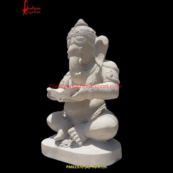 Sandstone Ganpati Statue Large PM61970 (A)-large ganesha stone statue,large marble ganesh statue,large stone ganesh statue,lord ganesha marble statue.jpg