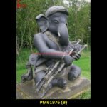 Black Stone Ganesh Murti For Garden