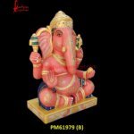 Painted Ganesh Ji Stone Statue