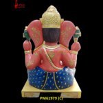 Painted Ganesh Ji Stone Statue