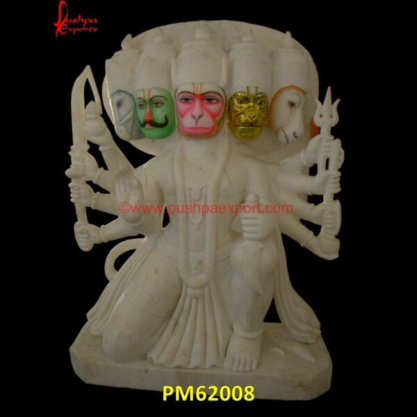 Marble Panchmukhi Hanuman Statue PM62008 hanuman idol marble,hanuman ji marble murti,hanuman ji stone murti,hanuman murti marble.jpg