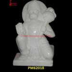 Hanuman Ji White Marble Statue