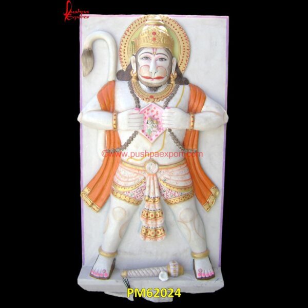 Carved Hanuman Ji Marble Statue PM62024 panchmukhi hanuman marble murti,panchmukhi hanuman marble statue,ram laxman sita hanuman marble murti.jpg