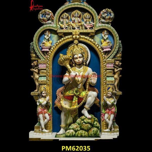 Hanuman Ji Painted Statue PM62035 hanuman ji marble murti,hanuman ji stone murti,hanuman murti marble,hanuman stone idol.jpg