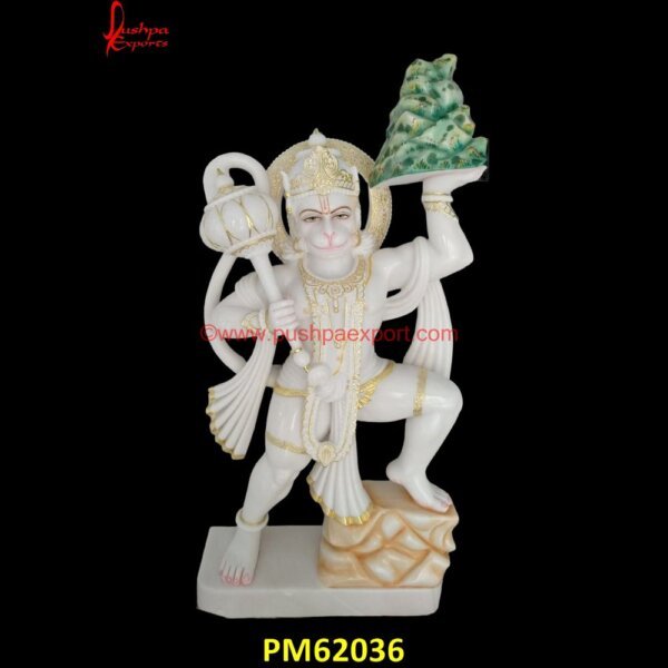 White Marble Hanuman Murti PM62036 hanuman ji stone murti,hanuman murti marble,hanuman stone idol,hanuman stone murtible.jpg