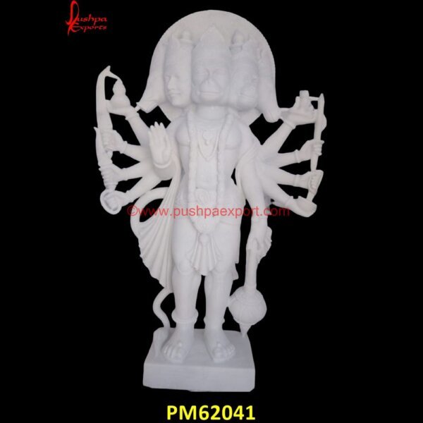 Panchmukhi Hanuman White Marble Statue PM62041 hanumanji marble murti,lord hanuman marble statue,marble hanuman,marble hanuman ji idol.jpg