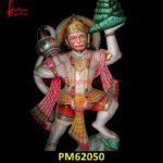 Hanuman Ji Marble Painted Statue