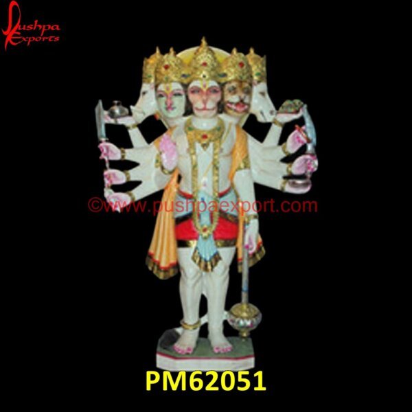 Panchmukhi Hanuman Painted Statue PM62051 panchmukhi hanuman marble statue,ram laxman sita hanuman marble murti,red stone hanuman murti.jpg