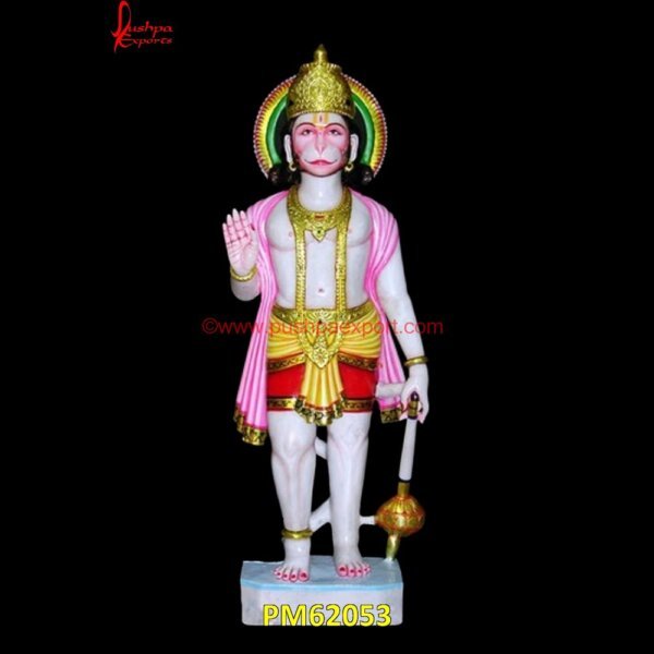 Lord Hanuman Stone Statue PM62053 red stone hanuman murti,stone hanuman statue,white hanuman murti,white hanuman statue.jpg