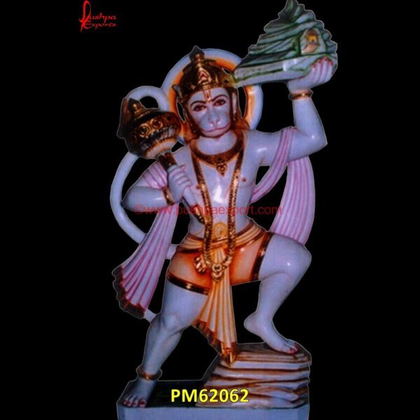 Hanuman Ji White Marble Murti PM62062 hanuman ji stone murti,hanuman murti marble,hanuman stone idol,hanuman stone murti.jpg