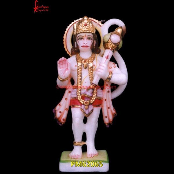 White Hanuman Ji Statue PM62065 hanuman stone murti,hanuman stone sculpture,hanumanji marble murti,lord hanuman marble statue,marble hanuman.jpg