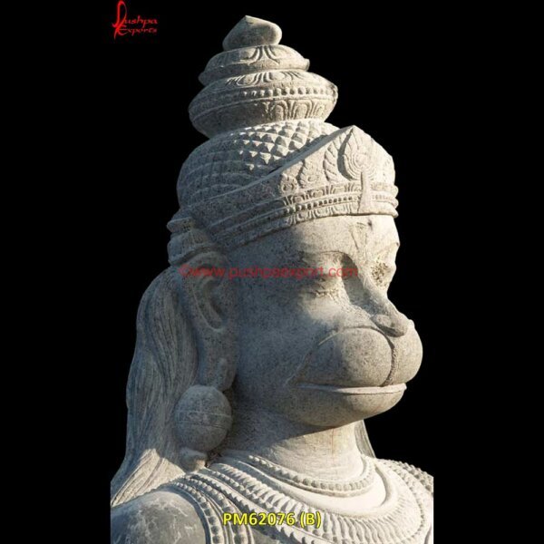 PM62076 (B) panchmukhi hanuman marble statue,ram laxman sita hanuman marble murti,red stone hanuman murti,stone.jpg