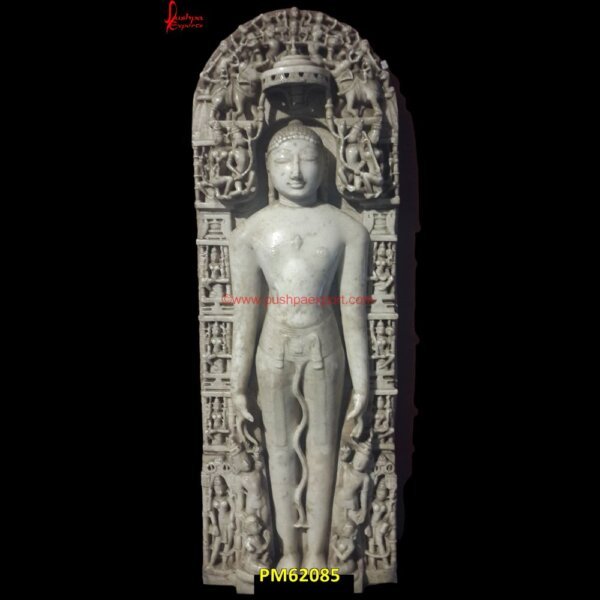 Marble Jain Statue PM62085 Marble Jain Mahaveer Statue, Marble Jain Statue, Marble Parshwanath Statue, Parshwanath Murti, Parshwanath.jpg