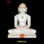 White Stone Mahaveer Swami Statue