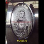 Black Marble Carved  Mother Mary Statue
