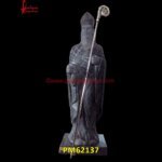Black Marble Pope Statue