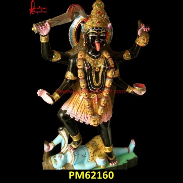 Black Marble Maa Kali Statue PM62160 black kali murti,kali amman stone statue,kali marble statue,kali mata idol,kali mata marble murti.jpg