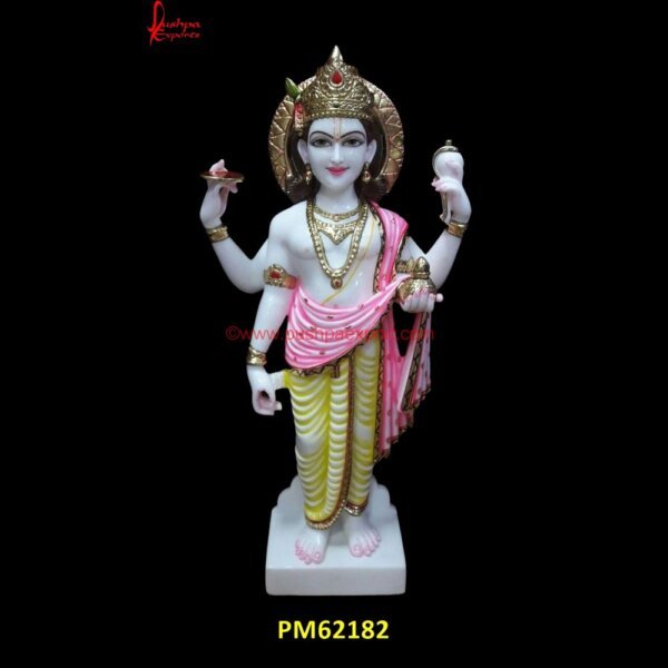 Vishnu Marble Statue PM62182 laxmi narayan marble murti,laxmi narayan marble statue,laxmi narayan moorti,laxmi narayan murti marble.jpg