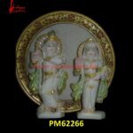 White Marble Radha Krishna Carved Statue