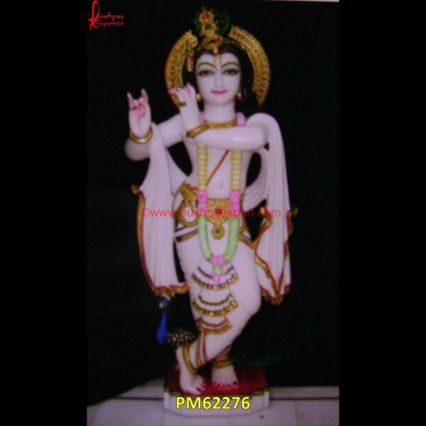 White Marble Krishna Ji Statue PM62276 marble murti of radha krishna,marble murti radha krishna,marble radha krishna,marble radha krishna idol.jpg