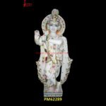 White Marble Carved Krishna Statue