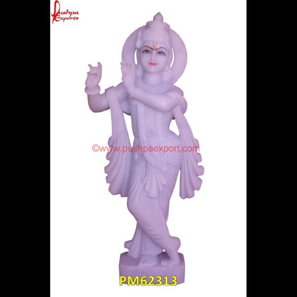 White Marble Krishna Sculpture PM62313 black radha krishna marble murti,black stone radha krishna idol,iskcon krishna murti,iskcon marble.jpg