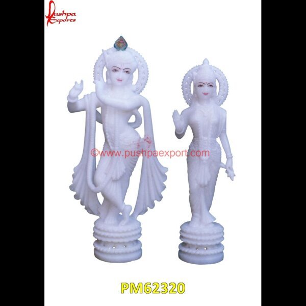 Carved White Marble Radha Krishna Sculpture PM62320 krishna marble moorti,krishna murti in marble,krishna white marble statue.jpg