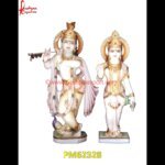 Radha Krishna White Marble Sculpture