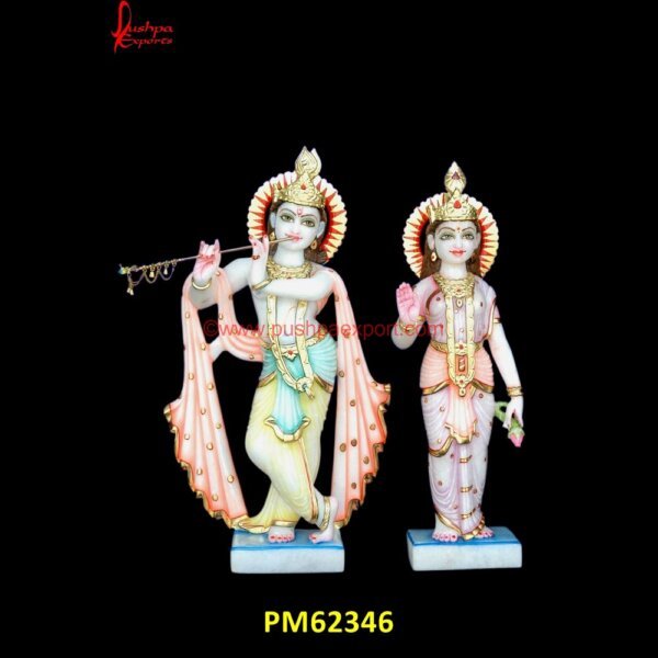 Radha Krishna Murti Of White Marble PM62346 radha krishna statue in white marble,radha krishna white marble murti,radha krishna white marble statue.jpg