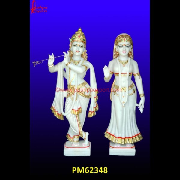 Radha Krishna Ji White Marble Idol PM62348 radha krishna white marble statue,radha marble murti,radha rani marble statue.jpg