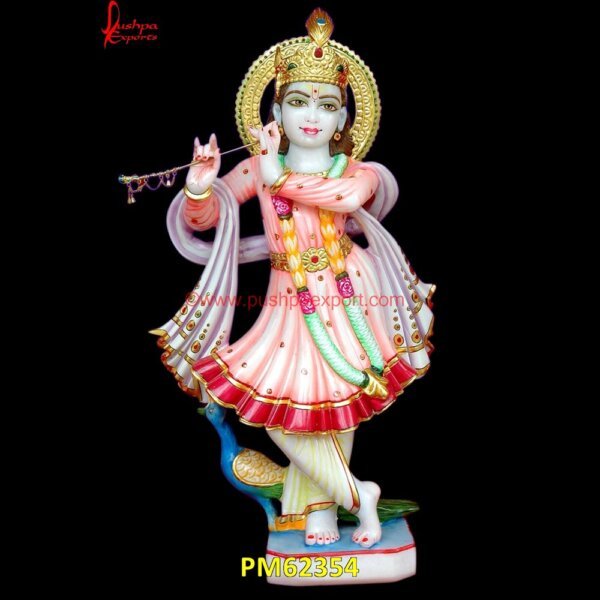 Carved Radha Krishna Marble Sculpture PM62354 shri krishna marble murti,stone krishna murti,stone radha krishna murti,stone radha krishna statue.jpg