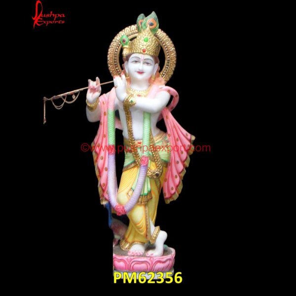 Lord Krishna Marble Sculpture PM62356 stone radha krishna murti,stone radha krishna statue,white marble krishna murti,white marble.jpg